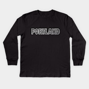 Portland Street Map Kids Long Sleeve T-Shirt